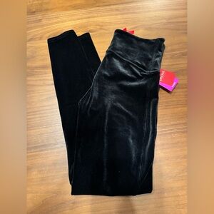 SPANX Black Velvet Leggings, M, NWT